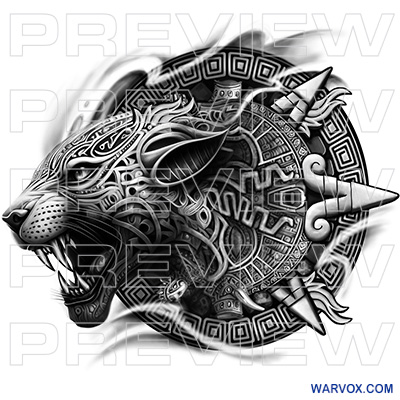 Fierce Jaguar Aztec Tattoo Design - ₪ AZTEC TATTOOS ₪ Warvox Aztec Mayan Inca Tattoo Designs