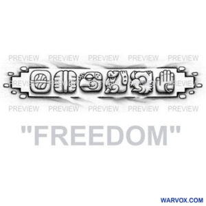 freedom mayan glyphs tattoo design