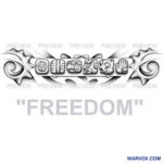 freedom mayan glyphs tattoo design