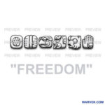 freedom mayan glyphs tattoo design
