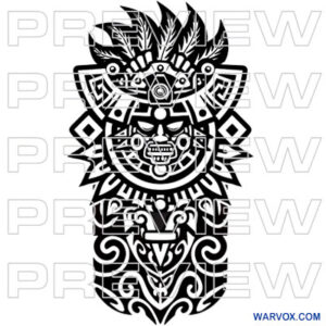 half sleeve aztec warrior Tattoo Design warvox arm black and grey sketch download