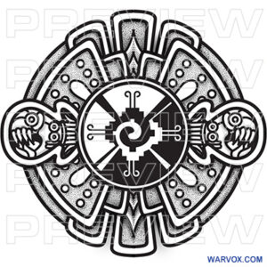 hunab ku tribl tattoo design shield god mayan by warvox tattoos