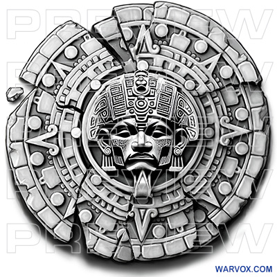 maya warrior stone circle tattoo design warvox