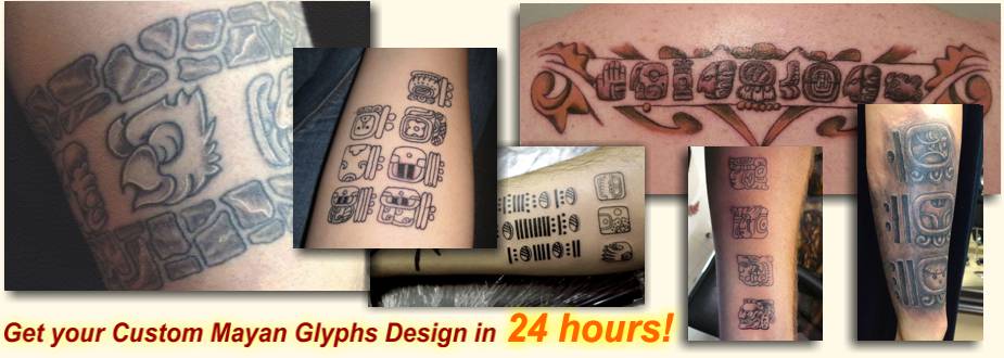 custo mayan glyphs tattoo design by warvox