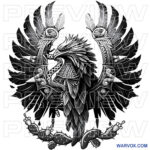 mexican aztec eagle fighting rattlesnake prickly pear cactus aztec warvox tattoo design