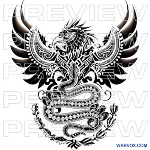 mexican eagle with snake tribal tattoo design instant download warvox sketches ideas