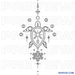 puerto rican taino turtle tattoo design warvox Tiny geometric tattoo for girls
