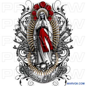 La Santa Muerte Tattoo Drawing mexico chicano brown pride tattoos warvox design ak 47