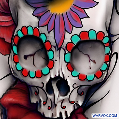 SICK MADE TATTOO PARLOR on Tumblr: Aztec skull tattooed by #SickMadeArtist  @therealanaheimdidit #therealanaheimdidit #Aztecwarrior #aztectattoos  #aztecskull...