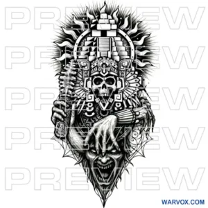 Tikal Pyramid Sacrifice Tattoo Design warvox intant download