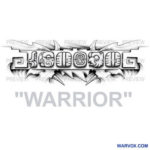 warrior mayan glyphs tattoo design