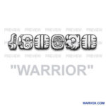 warrior mayan glyphs tattoo design